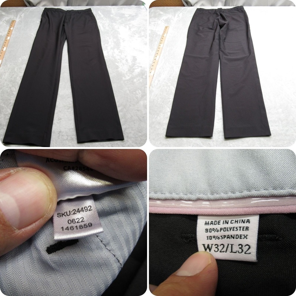 FootJoy Tour Pants Men 32X32 Black Flat Front Zip Fly Performance Flex Golf